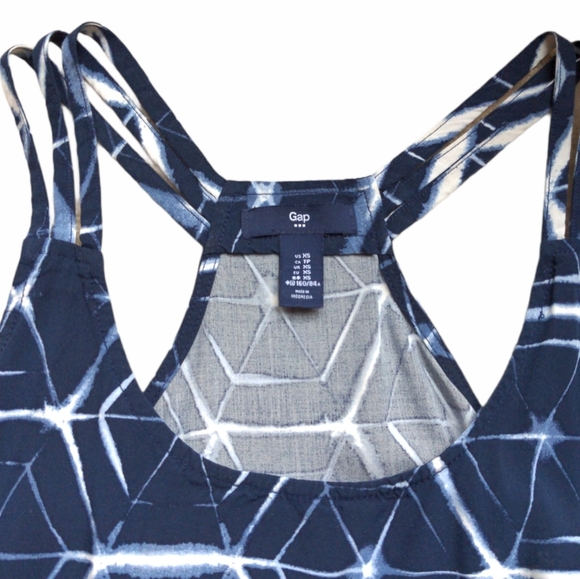 Gap Blue Tie Dye Racerback Dress W/ 3 Straps Sz XS - Picture 2 of 5